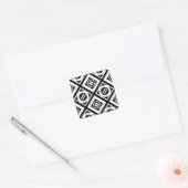 White Equal Sign Geometric Pattern op Black Vierkante Sticker (Envelop)