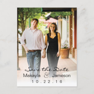 White Fade Photo Save the Date Briefkaart