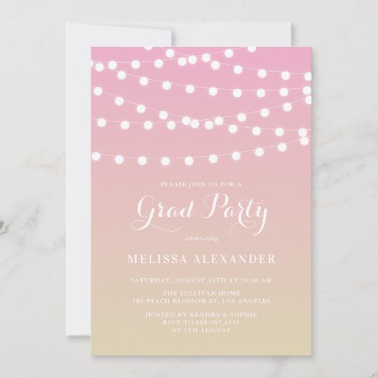 White Fairy Lights | Uitnodiging tot Afstuderen Om (Voorkant)