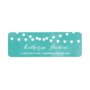 White Fairy Lights Waterverf Return Address Label