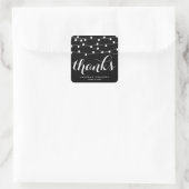 White Fairy Lights | Zwarte Dank u Sticker (Tas)