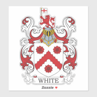 White Family Crest Sticker