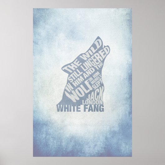 White Fang by Jack London Livre Citation Poster (Devant)