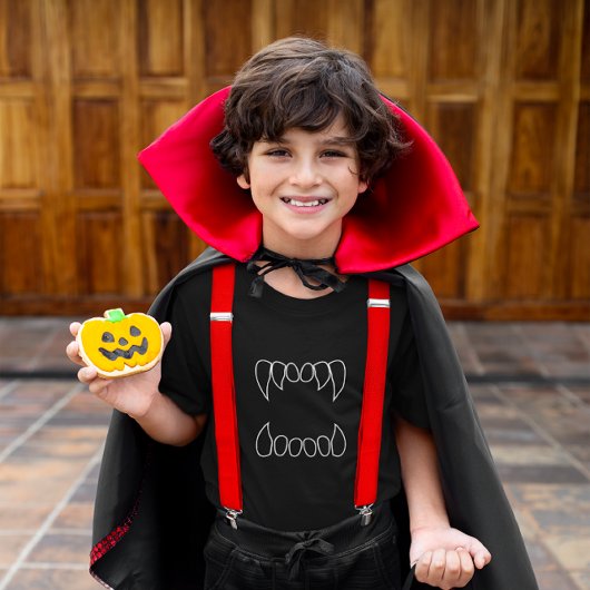 White Fangs Boys Halloween Shirt