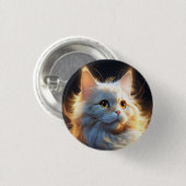 White Fantasy Cat Ronde Button 3,2 Cm (Voorkant /achterkant)