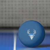 White Fantasy Deer Head Antlers Rozen Blue Eyes Pingpongballen (Net)