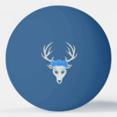 White Fantasy Deer Head Antlers Rozen Blue Eyes Pingpongballen (Achterkant)