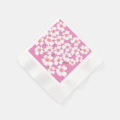 White Fantasy Flower Lover Pattern Pink Wedding Servet (Hoek)