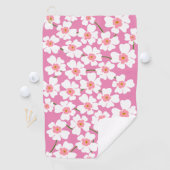 White Fantasy Flower Lover Pattern Roze Golfhanddoek (Insitu)