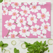 White Fantasy Flower Lover Pattern Roze Theedoek (Gevouwen)