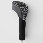 White Fast Food Icons Pattern Golfheadcover (Schuin)