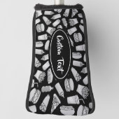 White Fast Food Icons Pattern Golfheadcover (Draai 90)