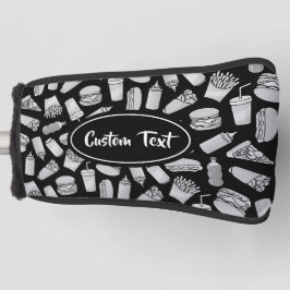 White Fast Food Icons Pattern Golfheadcover