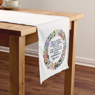 White Faux Embroidery Communion Luke 22:19-20 KJV Medium Tafelloper