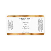 White & Faux Gold Modern Cosmetics Dropper Bottle Etiket (Voorkant)
