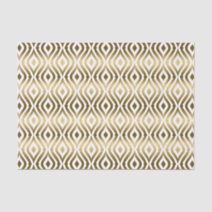 White & Faux Gold Quatrefoil Geometric Pattern Tissuepapier