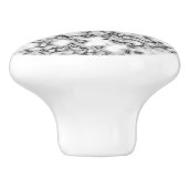 White Faux Marble Ceramic Knob Keramische Knop (Zijkant)