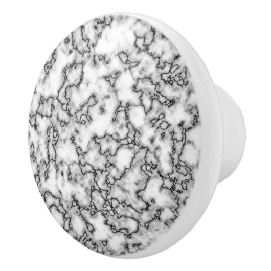 White Faux Marble Ceramic Knob Keramische Knop (Rechts)