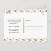 White Faux pensed Gold Save the Date Briefkaart (Achterkant)