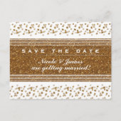 White Faux pensed Gold Save the Date Briefkaart (Voorkant)