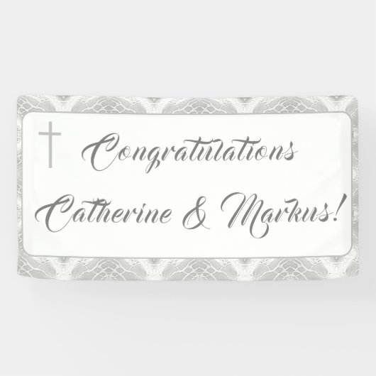 White Faux Satin Spandoek (Horizontaal)