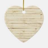 White Faux Wood Keramisch Ornament (Achterkant)