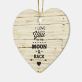 White Faux Wood Keramisch Ornament (Links)