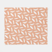 White Feather Print op Zachte pagina Fleece Deken (Voorkant (Horizontaal))