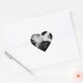 White Feathers Heart Bedankt Sticker (Envelop)