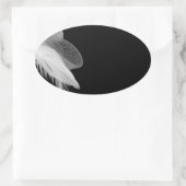 White Feathers Oval Sticker (Tas)
