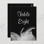 White Feathers Table Number Briefkaart (Voorkant / Achterkant)