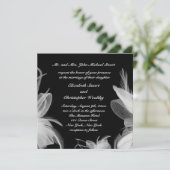 White Feathers Wedding Invitation Kaart (Staand voorkant)