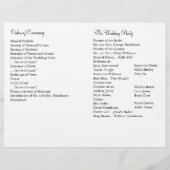 White Feathers Wedding Programme (Achterkant)