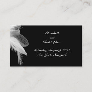White Feathers Wedding Website Card Informatiekaartje