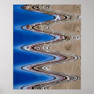 White Fence Wavy Abstract, 2018   SVP-Afbeeldingen Poster