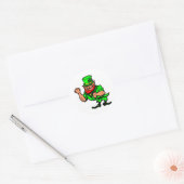 White Fighting Irish Man Ronde Sticker (Envelop)