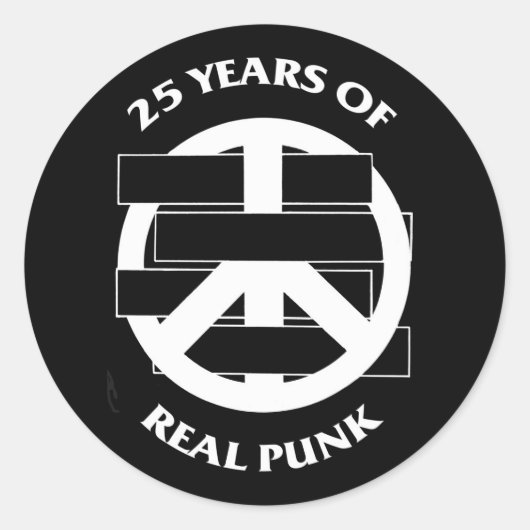 White Flag 25 year peace sign sticker sheet (Voorkant)