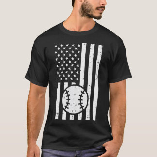 White Flag Baseball  Patriotic Coach Player T-shirt