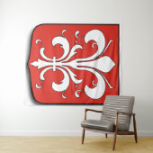 White Fleur-de-Lis Shield – Adel & Elegantie Wandkleed (In Situ (horizontaal))