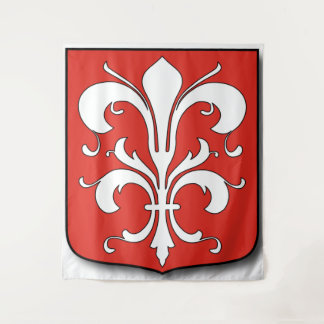 White Fleur-de-Lis Shield – Adel & Elegantie Wandkleed