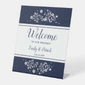 White Flora Reclamebord Met Voetstuk (Voorkant)