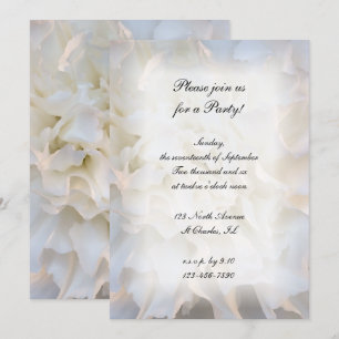 White Floral All Occasion Party Invitation Kaart
