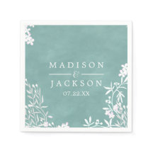 White Floral Any Color Waterverf Wedding Monogram