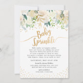 White Floral Baby Sprinkle Invitation Kaart (Voorkant)