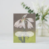 White Floral bedankt Briefkaart (Staand voorkant)
