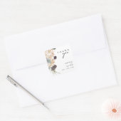 White Floral bedankt je bruiloft Vierkante Sticker (Envelop)