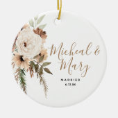 White Floral Boho Wedding Ornament Gift (Voorkant)