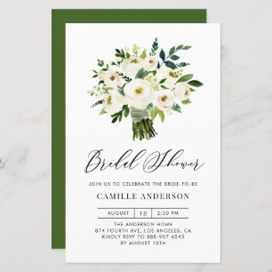 White Floral Bouquet Bridal Shower