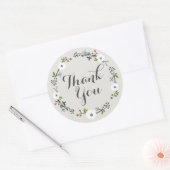 White Floral Branch Wreath | Bedankt Sticker (Envelop)