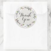 White Floral Branch Wreath | Bedankt Sticker (Tas)